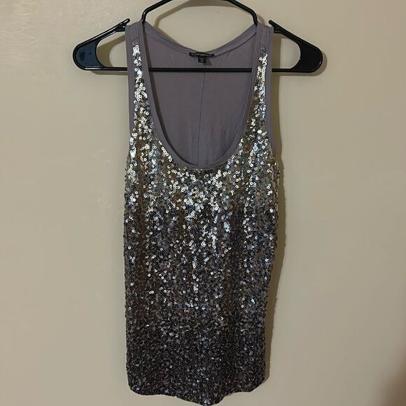 Express Purple Ombré Sequin Tank Top size small - Picture 1 of 5